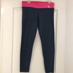 Abercrombie & Fitch leggings Navy Blue and Pink Large Pants